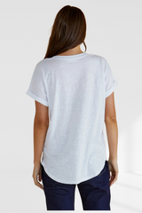 Hailey Short Sleeve Tee - White | Betty Basics