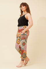 Abstract Print Harem Pants