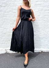 Molly silky satin skirt - Black