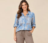 Luna linen shirt - Blue Jean