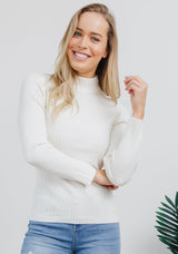 Azura Ribbed Knit Jumper - White