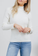 Azura Ribbed Knit Jumper - White