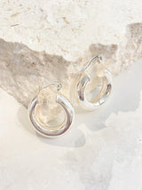 Vanya Gold Plated Hoop Earrings - Silver