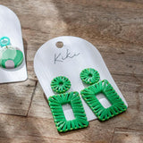 KiKi Green Rectangles Earrings