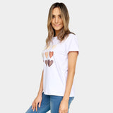 Terracotta Hearts Tee - White