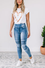 Dee Pull Up Jeans - Denim Blue