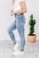 Molly Pull Up Jeans - Blue