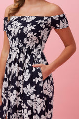 Robin Long Off Shoulder Floral Maxi Dress