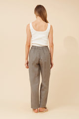 Lola Italian linen pants - Fango