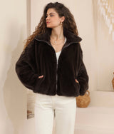 Kimberly fur jacket - chocolate