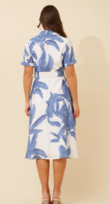 Alaria Dress - Blue/White