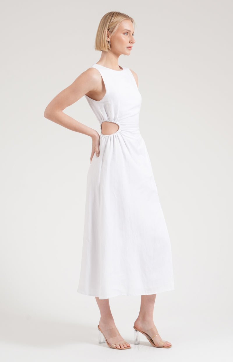 Layla cut out dress - white