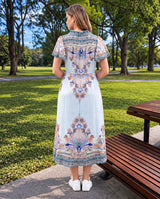 REISS MIDI DRESS - BLUE