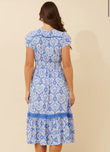 Mylos Dress - Multi Blue
