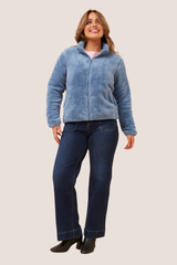 Jade fluffy jacket - Indigo blue