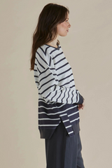 Easy Crew Sweat - Black/White Stripe
