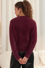 Ash Fluffy Knit - wine