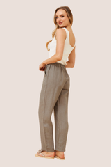 Lola Italian linen pants - Fango