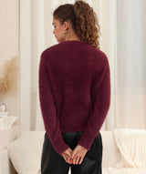Ash Fluffy Knit - wine
