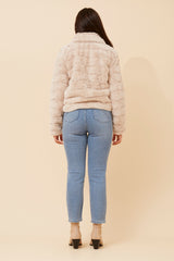 Olea Faux Fur Jacket - Beige