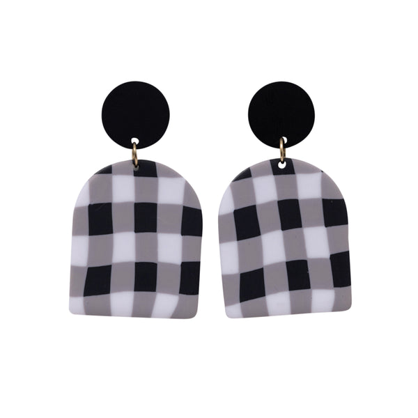 Black & White Gingham Earrings
