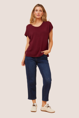 Evie top- Red Dahlia