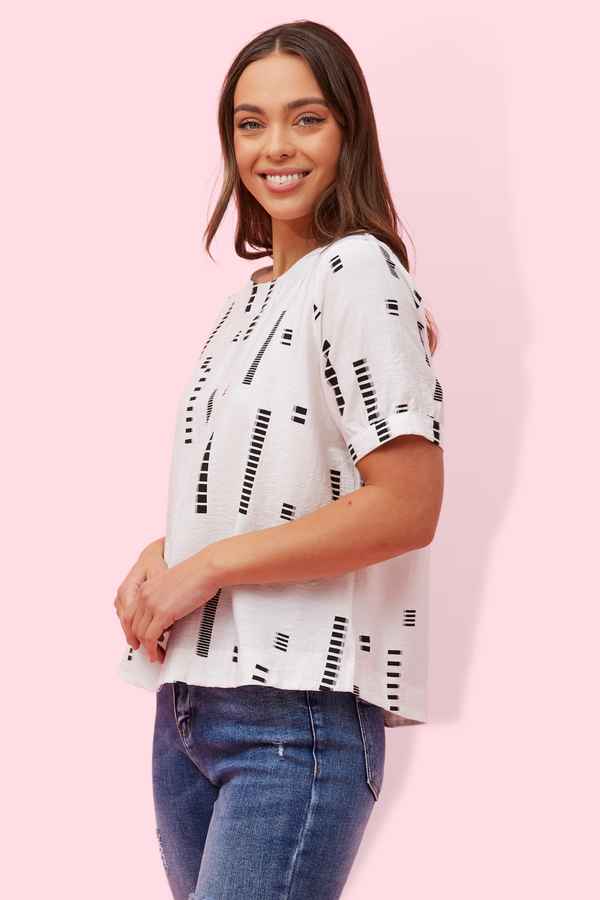 Abstract Top - White/Black