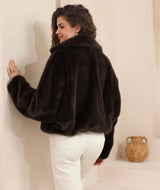 Kimberly fur jacket - chocolate
