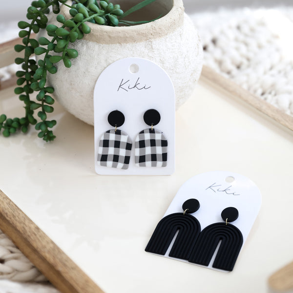 White Black Earrings