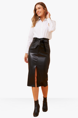 Suzanna pleather skirt - black