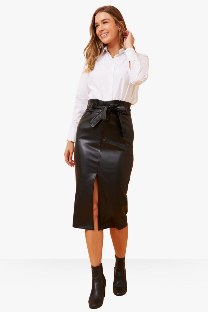 Suzanna pleather skirt - black