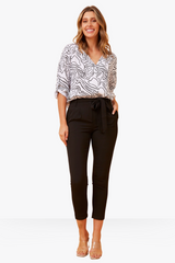 Eira Abstract Shirt - White / Black