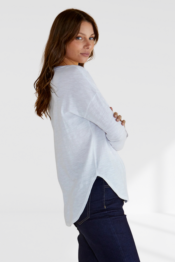 Jessie Long Sleeve Tee - White | Betty Basics