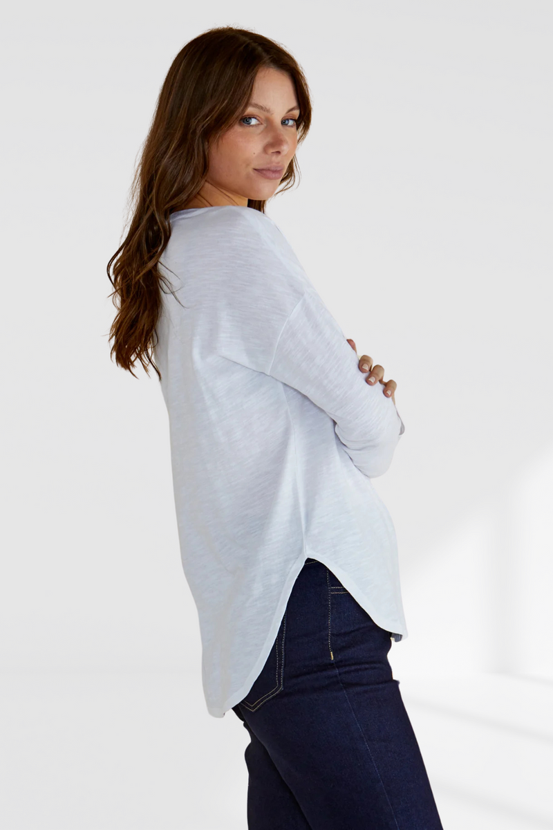 Jessie Long Sleeve Tee - White | Betty Basics