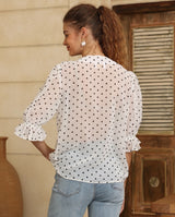 Esme shirt - white / black dot