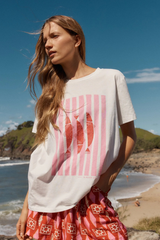 Ellia Crew Tee - Sardinia Print | Betty Basics
