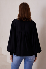 Citra Balloon Sleeve Top - Black