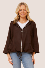 Fiona solid jacket - bitter chocolate
