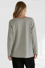 Brixley Long Sleeve Top - Black Stripe | Betty Basics
