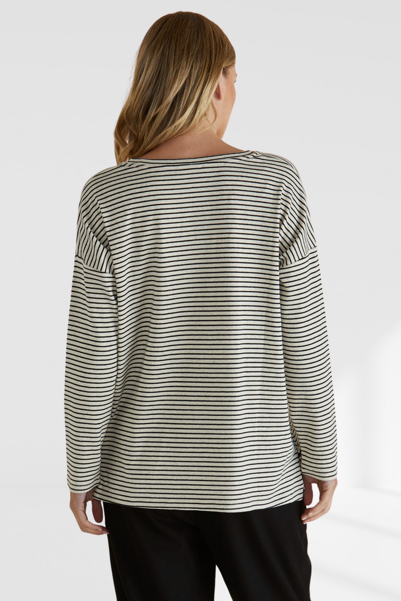 Brixley Long Sleeve Top - Black Stripe | Betty Basics