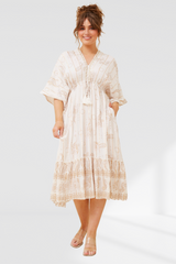 Paisley Boho Midi Dress