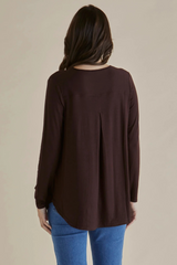 Yasmin Long Sleeve Top - Chocolate
