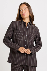 Sorrento Long Sleeve Shirt - Brown Stripe