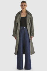 Charmer Trench Coat - Black/Cream | Fate + Becker