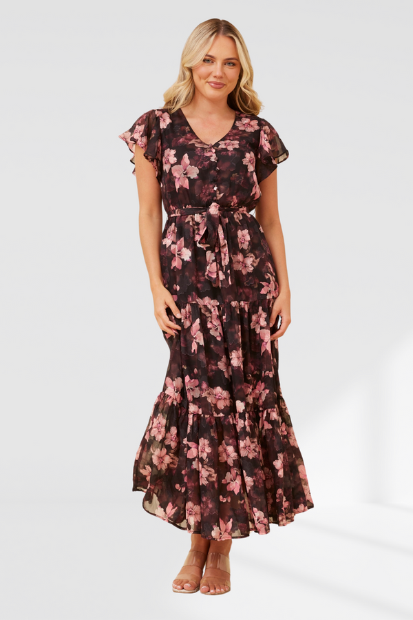 Tabitha Dress - Pink/Black
