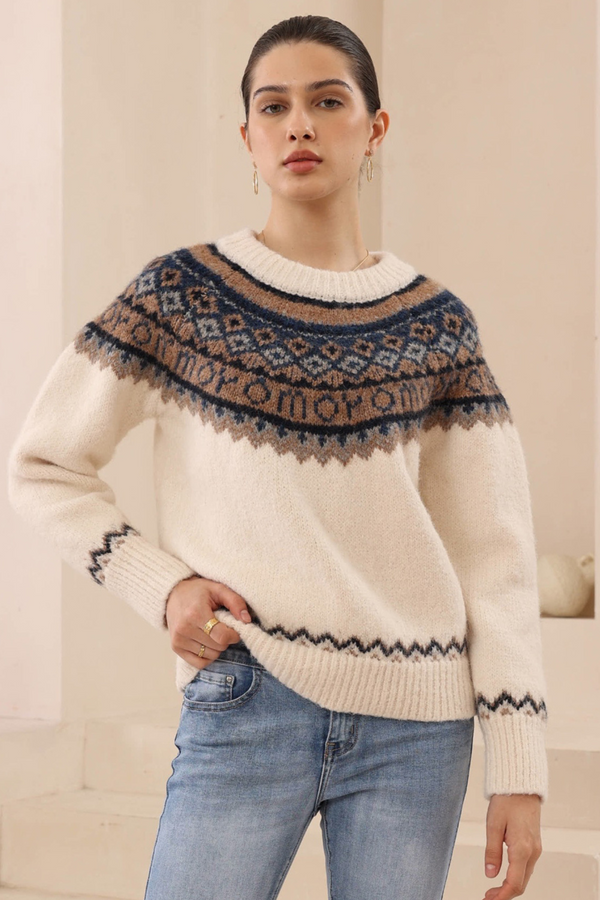 Elly Knit - Blue/white