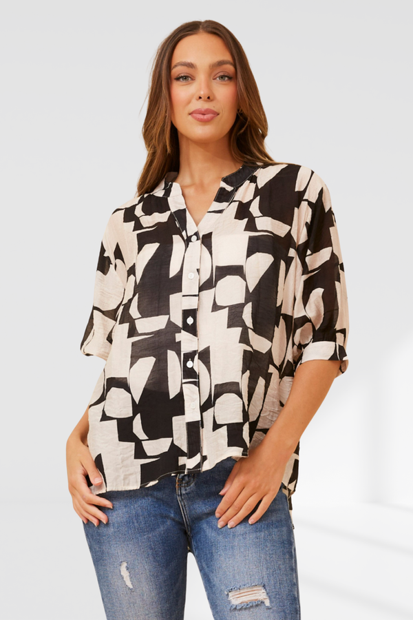 Mila shirt - Black and white