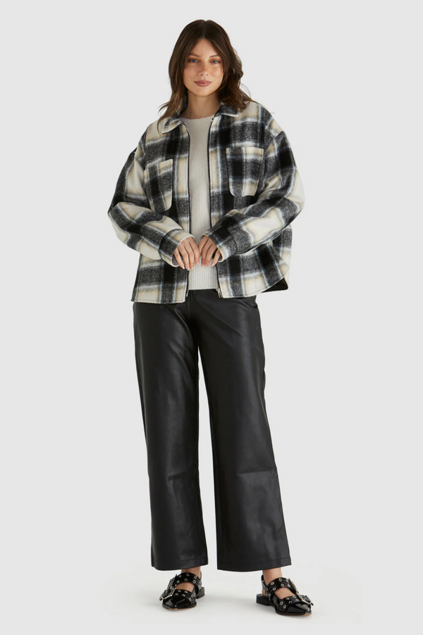 Zita Jacket - Charcoal Check | SASS