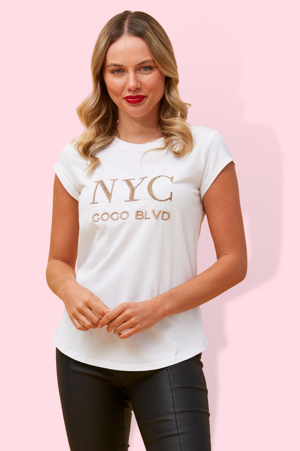 CoCo NYC Graphic Tee- white