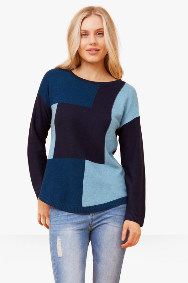 Jenni knit - multi blue
